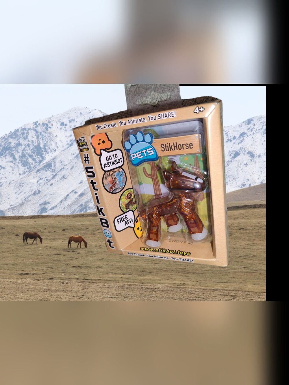 Stikbot Pets StikHorse Brown Translucent – New in Box Collectible Toy